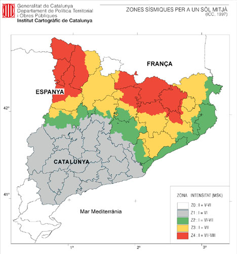 mapa de risc sísmic a catalunya